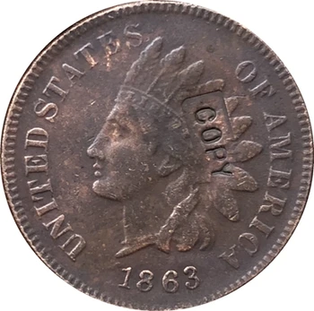 1863 Indian head centov mince kópia