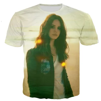 Hot Predaj Speváčka Lana Del Rey T Shirt Muži Ženy 3D Vytlačené T-shirts Letné Módy Bežné Harajuku Štýl Tričko Streetwear Topy Obrázok 2