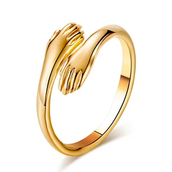 Tvorivé Ruky Krúžky Pár Láskou Objať Prstene Pre Ženy, Mužov, Šperky Milovníkov 