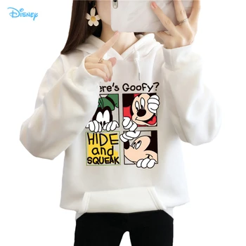 Poleron Disney Karikatúry Grafiky Essentials Hoodies pre Ženy, Mužov, Dlhý Rukáv Fleece Hrubé Teplé kórejský Módne Streetwear Oblečenie