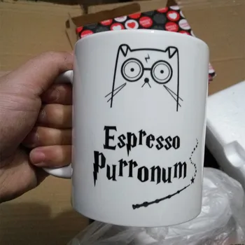 Espresso Purronum Magic cat hrnčeky Inšpiroval káva Hrnček Ideálny Darček Pre vašich priateľov Obrázok 2