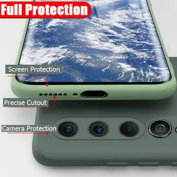 Pre Xiao Mi 10 Lite Kvapaliny Silikónové puzdro pre Objektív Fotoaparátu Ochrana Telefónu Prípade Xioami Mi Poznámka 10 Pro 9 SE Redmi Poznámka 9S 9A 9C