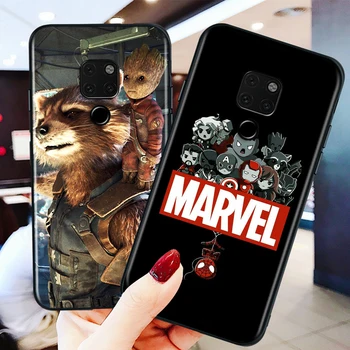 Marvel Avengers Groot Pre Huawei P Smart 2020 2021 Z S Plus Mate 40 RS 30 20 10 Pro Lite 2019 2018 Black Soft Telefón Prípade Obrázok 2