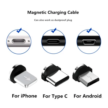 Magnetické Kábel Micro USB, Typ C Kábel Pre iPhone 11 Pro Max Samsung Rýchle Nabíjanie Magnetická Nabíjačka, USB Káble Mobilného Telefónu Kábel