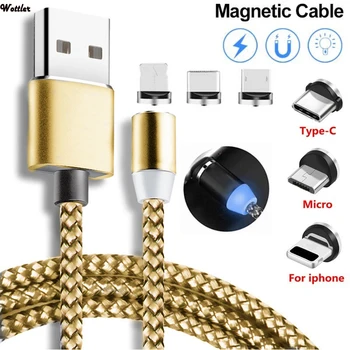 Magnetické Kábel Micro USB, Typ C Kábel Pre iPhone 11 Pro Max Samsung Rýchle Nabíjanie Magnetická Nabíjačka, USB Káble Mobilného Telefónu Kábel Obrázok 2