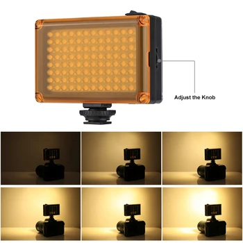 PULUZ Mini 96 LED Video Svetlo Foto Osvetlenie na Fotoaparát Horúci obuvi Stmievateľné LED Lampa pre Canon, Nikon, Sony Videokamera DV DSLR