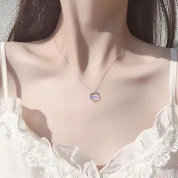 Kórea Tvorivé Žiarivý Kameň Prívesok Náhrdelníky pre Ženy Žiariace Zafarbenie Mesiaca Reťazec Krku Reťaz Módne Šperky Dary NOVÉ