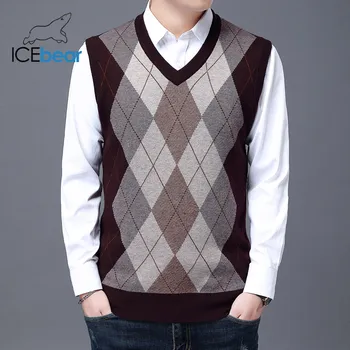 ICEbear 2021 nové pánske V-neck pulóver sveter vesta high-kvalitné oblečenie pre mužov značky oblečenia 2107 Obrázok 2