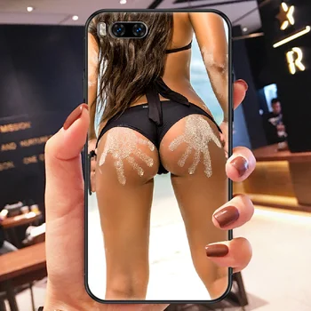 Dievča Zadok Sexy Tetovanie Bikini Telefón puzdro Pre Xiao Mi Max Poznámka 3 A2 A3 8 9 9T 10 Lite Pro Ultra black 3D nárazníka celkom Etui