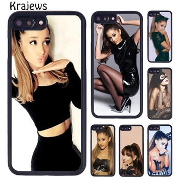 Krajews Ariana Grande Spevák Vzor Telefón puzdro Pre iPhone X XR XS 11 12 13 Pro MAX 5 6 7 8 Plus Samsung S5 S6 S8 S9 S10