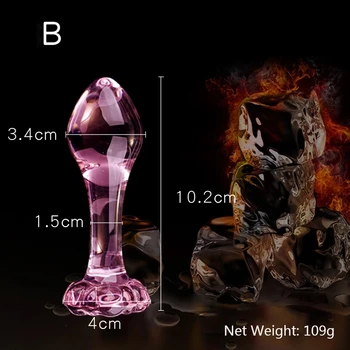 Ružové Sklo Análne Dildo Plug Crystal Zadok Plug Erotické sexuálnu Hračku pre Dospelých Produkty pre Ženy, pre manželské Páry Análny Sklenený Análny Stimulátor