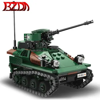 Xingbao Nemecko Vojenské WW2 Série Tank Model Stavebné Bloky PZH2000 Žeriav Nastaviť Obrnené Vozidlo Tehly Vzdelávania Hračky Pre Chlapcov