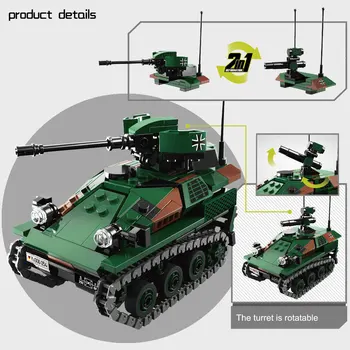 Xingbao Nemecko Vojenské WW2 Série Tank Model Stavebné Bloky PZH2000 Žeriav Nastaviť Obrnené Vozidlo Tehly Vzdelávania Hračky Pre Chlapcov Obrázok 2