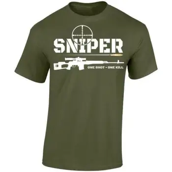 SNIPER SHOT ZABIŤ Vytlačené T-Shirt Obrázok 2