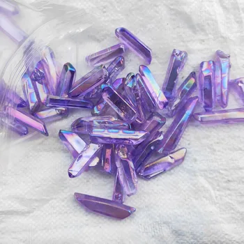 1000 g monokryštálov Prútik prírodné fialová aura anjel quartz bodov pokovovanie monocrystal Uzdravenie