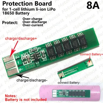 8A PCB Ochrany Doska pre 1S 1-článková 3,7 V 18650 Li-ion Lithium LiPo Batérie Bunky nadprúdová Ochrana
