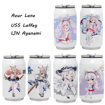 Druhý Element Tlač Vákuové Fľaše Termosky Azur Lane USS Laffey & IJN Ayanami Anime Rovno Môže Pohára Vody Pohár Dospelých Darček Obrázok 2