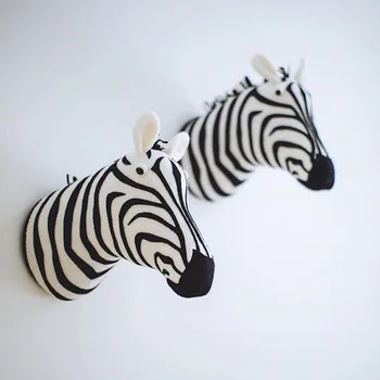 Zebra/Slon/Žirafa, 3D Zvieracie Hlavy Wall Mount Deti, Plyšové Hračky, detská Izba Domáce Dekorácie na Stenu Príslušenstvo Narodeninám