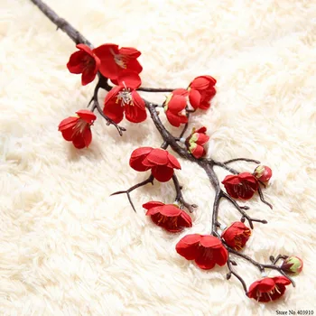 3/5 banda Slivkové kvety Umelého Hodvábu kvetov flores Sakura konáre stromov Home table obývacia izba Dekor DIY Svadobné Dekorácie