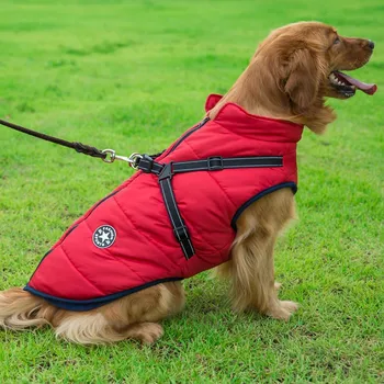 Veľké Psa Bunda S Postrojom Teplé Zimné Oblečenie Pre Psa Labrador Nepremokavé Big Dog Srsť Čivava, Francúzsky Buldog Oblečenie Obrázok 2