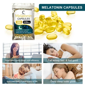 GPGP Greenpeople Melatonín 3 mg Kapsúl Pomôcť Zlepšiť Spánok Noc Spať Zmierniť Stres Ľudí S Nespavosťou Melatonín Produkt Obrázok 2