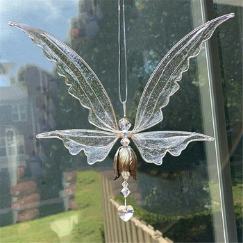 Crystal Prívesok Motýľ zvonkohry pre Svadobné Party Dekorácie Rainbow Čo Visí Okno Obrázok 2