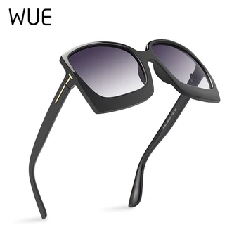 Nové módne nadrozmerné námestie dámske slnečné okuliare retro čierna T-frame okuliare pánske luxusné značky black tieni UV400 Obrázok 2