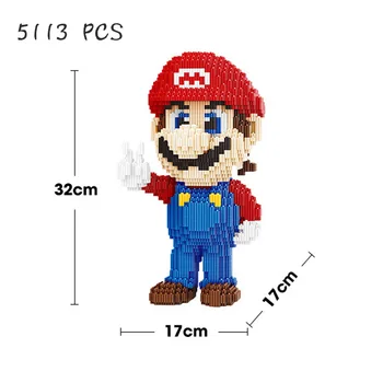 New Super Mario Bros dvíha ruky, áno, roztomilý tvary a malé bloky v sérii, DIY detské hračky darček Obrázok 2