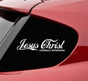 Ježiš Kristus večne osviežujúci vinyl odtlačkový nálepky nárazníka zábavné kríž počítač NOVÉ
