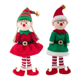 Vianočné Plyšové Elf Bábiky s Dlhými nohami Dievča, Chlapec Prívesok Darček Hračky Vianočný Strom Decor Ozdoby Festival Domov Narodeninovej Party Dekor 1pc