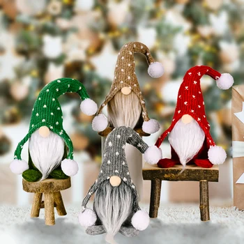 Vianočné Anonymný Bábika Biele Fúzy Pletené Rudolf Kávu Na Domáce Cristmas Ornament Vianoce Navidad Natal Nový Rok 2022 Obrázok 2