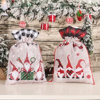 Nový Rok 2022 Veľké Vintage Santa Vrecia na Bielizeň Vianočné Gnome Darčekové Tašky Vianočná Pančucha Lesník Detí Darčekové Tašky Navidad