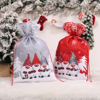 Nový Rok 2022 Veľké Vintage Santa Vrecia na Bielizeň Vianočné Gnome Darčekové Tašky Vianočná Pančucha Lesník Detí Darčekové Tašky Navidad Obrázok 2