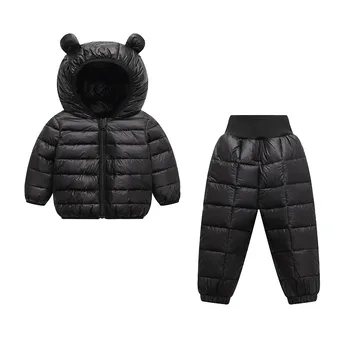 Deti Zimné Oblečenie Sady Baby Boy Udržať V Teple Kapucňou Dole Vesty, Nohavice, Oblečenie Pre Dievčatá Snowsuit Coats Lyžiarske Oblek 2021 Nové