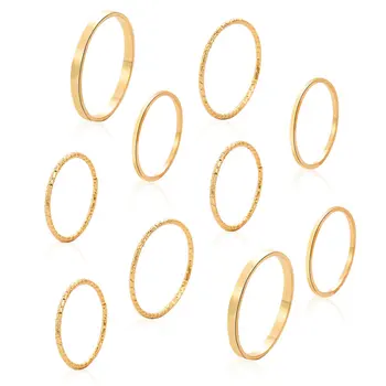 10 Ks/Set 2020 Módne Jednoduchý Dizajn anillos Vintage Zlato Strieborná Farba Spoločné Prstene Sady pre Ženy Šperky kórejská Verzia Spoločné Obrázok 2