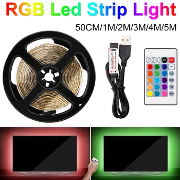 RGB Vodeodolné Svetlo, Pás USB LED Pásy, LED Svetlo Mäkké Svetlo Pásy Neónové Lampy, 5V dc svetlo Led Para Habitacion 50 CM 1M 2M 3M 4M 5M Obrázok 2