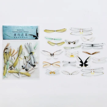 40 ks /Pack Hmyzu Dragonfly Motýľ PVC Vzor Dekoratívne Samolepky KUTILOV, Knihy Album Dekorácie Obrázok 2