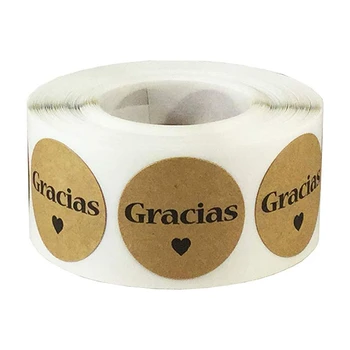 500 Ks Gracias Španielsky Ďakujem Nálepky Svadobné Dekorácie Narodeninovej Party Darčekové Balenie Obálky Etikety Osobné Nálepky