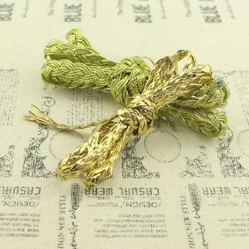 Nový 10/veľa Golden Silk Čipkou Trim Na Odev, Doplnky, Dekorácie Šiť Na Guipure Čipky Textílie ZLATO KÁBEL Plochý lano