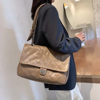 Móda ženy bagTop kvality žien taška kožené dámy ramenní taška veľká kapacita klasické dizajnér kabelka Obrázok 2