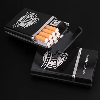 Multifunkčné Black Cigariet Prípade s Nabíjateľnou Elektronické Zapaľovač Cigariet Prípade