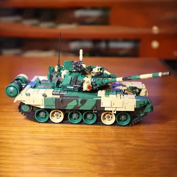 WW2 T90 Hlavná Stanica Tank Model Stavebné Bloky Vojenské Battlefield Zbraň Série MOC Tehla detské Hračky Chlapec Vianočné Darčeky Obrázok 2