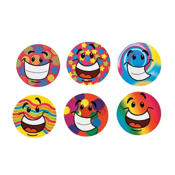 200pcs farebné šťastné tváre nálepky, kolo úsmev štítok papier, nálepky, učiteľ odmeny deti darček Obrázok 2