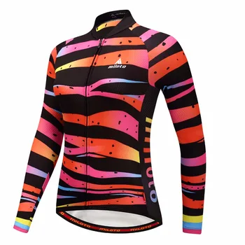 MILOTO Cyklistické dresy ženy 2021 Cyklistika Jar long sleeve Jersey Maillot ciclismo cestnej jazdecké tričko bicyklov, cyklistické oblečenie Obrázok 2