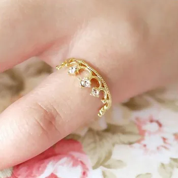 Nové Módne Hot Koruny Krúžok Šperky Šumivé Elegantné Tlmivka Úst Malé Korenie S Časti Malých Lori Flash Crystal Krúžok