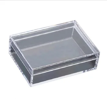 10 Ks Domov Organizátor Námestie Akryl Box S Vekom Balenie Box Crystal Hliny, Priehľadné Plastové Pero Úložný Box Potravín Containe