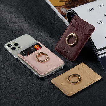 Univerzálny telefónne karty, nálepky držiak pre iPhone 12 11 Pro Max X XR XS Max PU kožené puzdro pre Samsung S21 Poznámka 20 s prsteň stáť