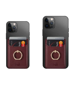 Univerzálny telefónne karty, nálepky držiak pre iPhone 12 11 Pro Max X XR XS Max PU kožené puzdro pre Samsung S21 Poznámka 20 s prsteň stáť Obrázok 2