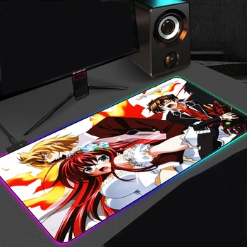Anime Stredoškolská Dxd Ria Gremory RGB Farebné LED Osvetlenie Svetlo Herné Podložka pod Myš s Mäkkým Veľké Počítačové Hry Mousepad Stôl Mat