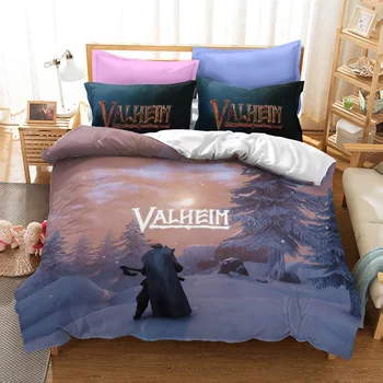 Viking Pieseň Valheim 3D Vytlačené posteľná bielizeň Nastaviť Víkingar Perinu Kráľ, Kráľovná Plný Twin Veľkosť Spálňa Decor